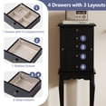 thumbnail image 6 of Gymax Mirrored Armoire Jewelry Cabinet Free Standing Organizer Storage Box Chest Black, 6 of 9