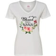 thumbnail image 3 of Inktastic Blessed to Be a Nana with Flowers Women's V-Neck T-Shirt, 3 of 5