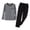 01-Dark Gray2435, variant on Wxolcjlv Mens Solid Pajama Set Crew Neck Collar Long Sleeve Top Long Pant Sleepwear Nightwear