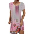 thumbnail image 2 of Mefallenssiah Robe Chandail Imprimée à Manches Courtes et Col Rond pour Femmes, 2 of 5