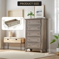 thumbnail image 3 of Memoryfield Wood 5-Drawer Tall Dresser, 48 in Chest of Drawers with Metal Handles, Storage for Bedroom, Living Room, Gray, 3 of 9