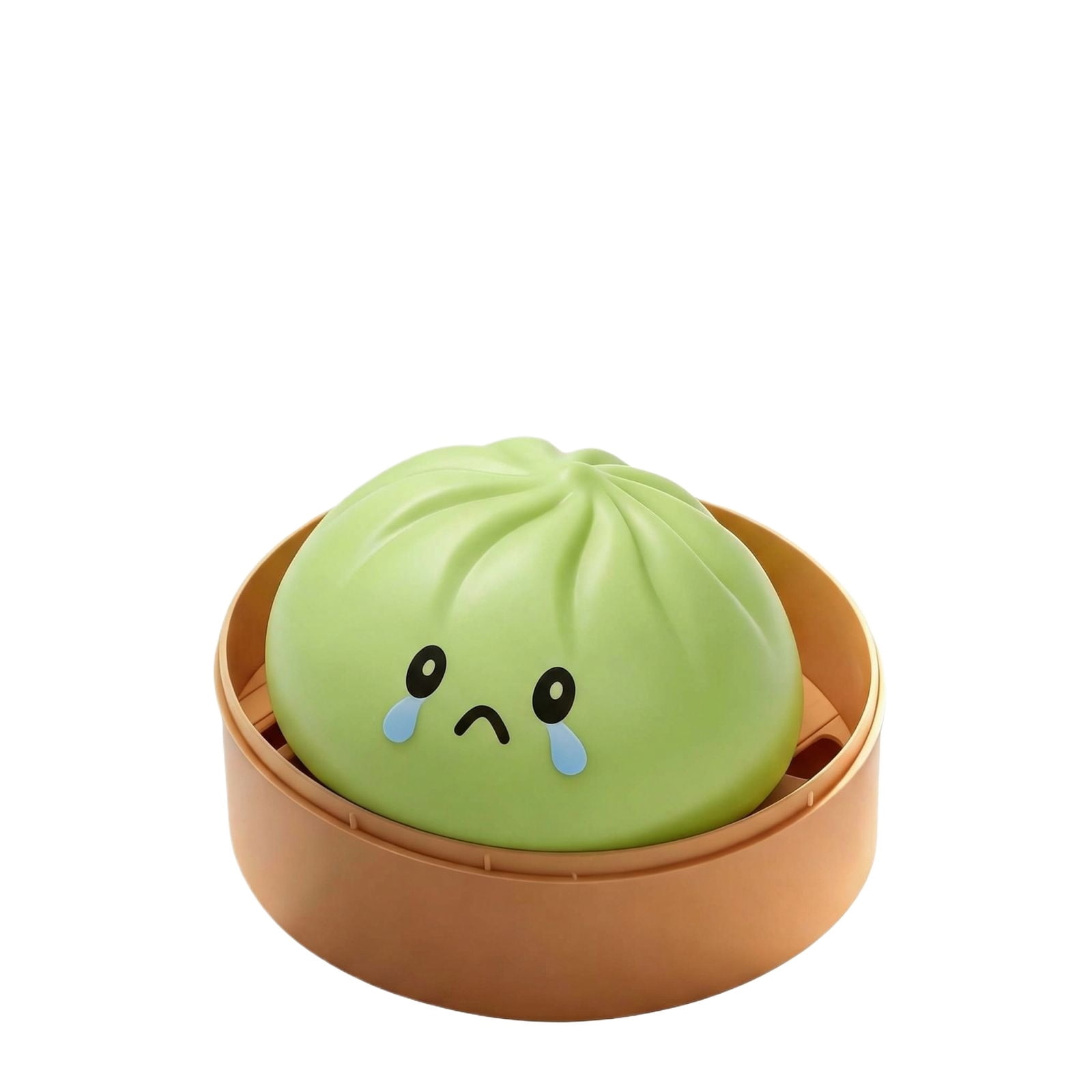 Cute Squishy Dumpling Large with Steamer, Squishy Dumpling Doll with Cute Expressions, Silicone Bun Sensory Fidget Dolls, Hand Pinching Decompression Dolls