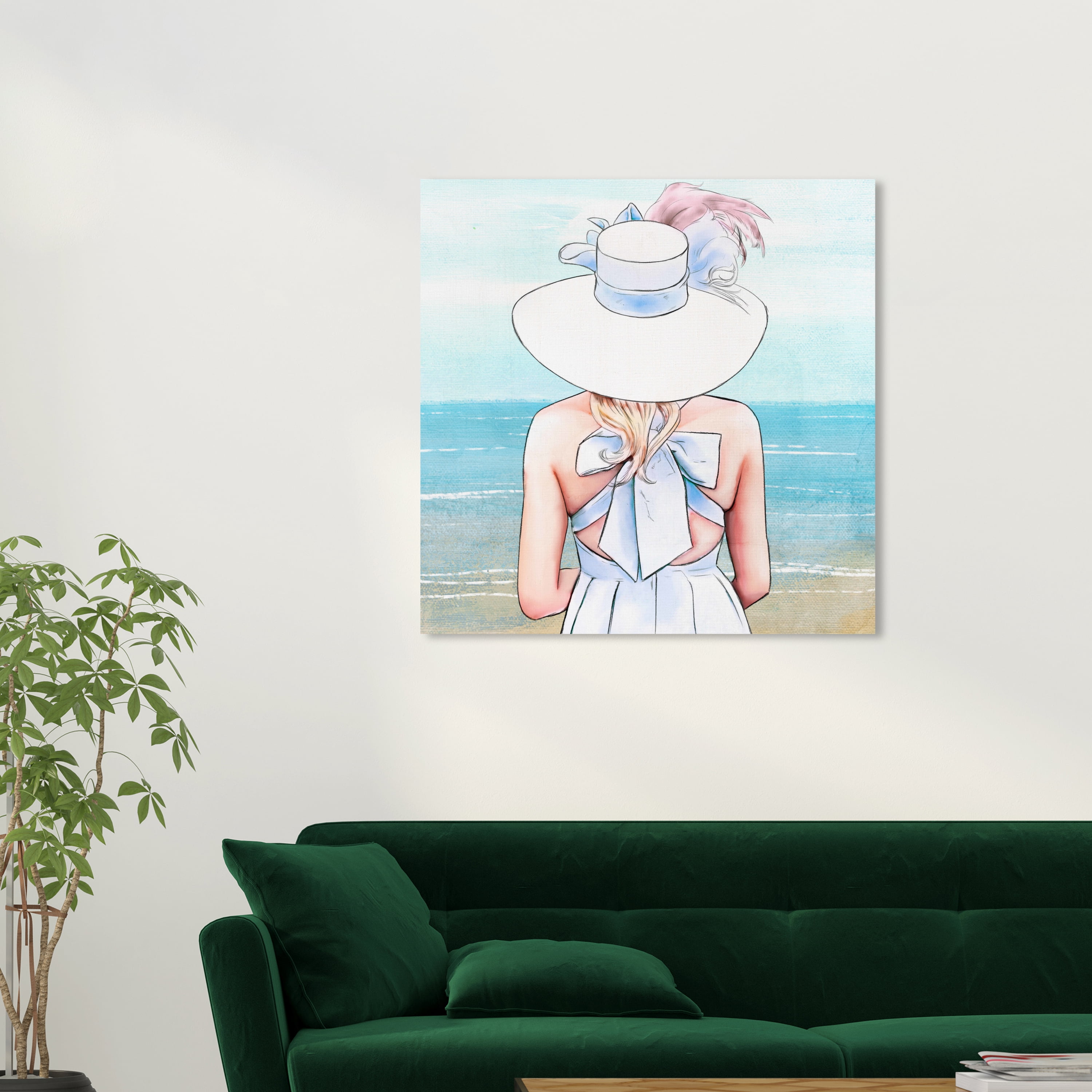 Wynwood Studio Canvas Lady of the Sea Fashion and Glam Portraits Wall Art Canvas Print Blue Turquoise 30x30