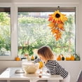 thumbnail image 3 of Artificial Fall Maple Swag Sunflower Pumpkin Maple Leaf Door Hanging Thanksgiving Wall Hanging, 3 of 9