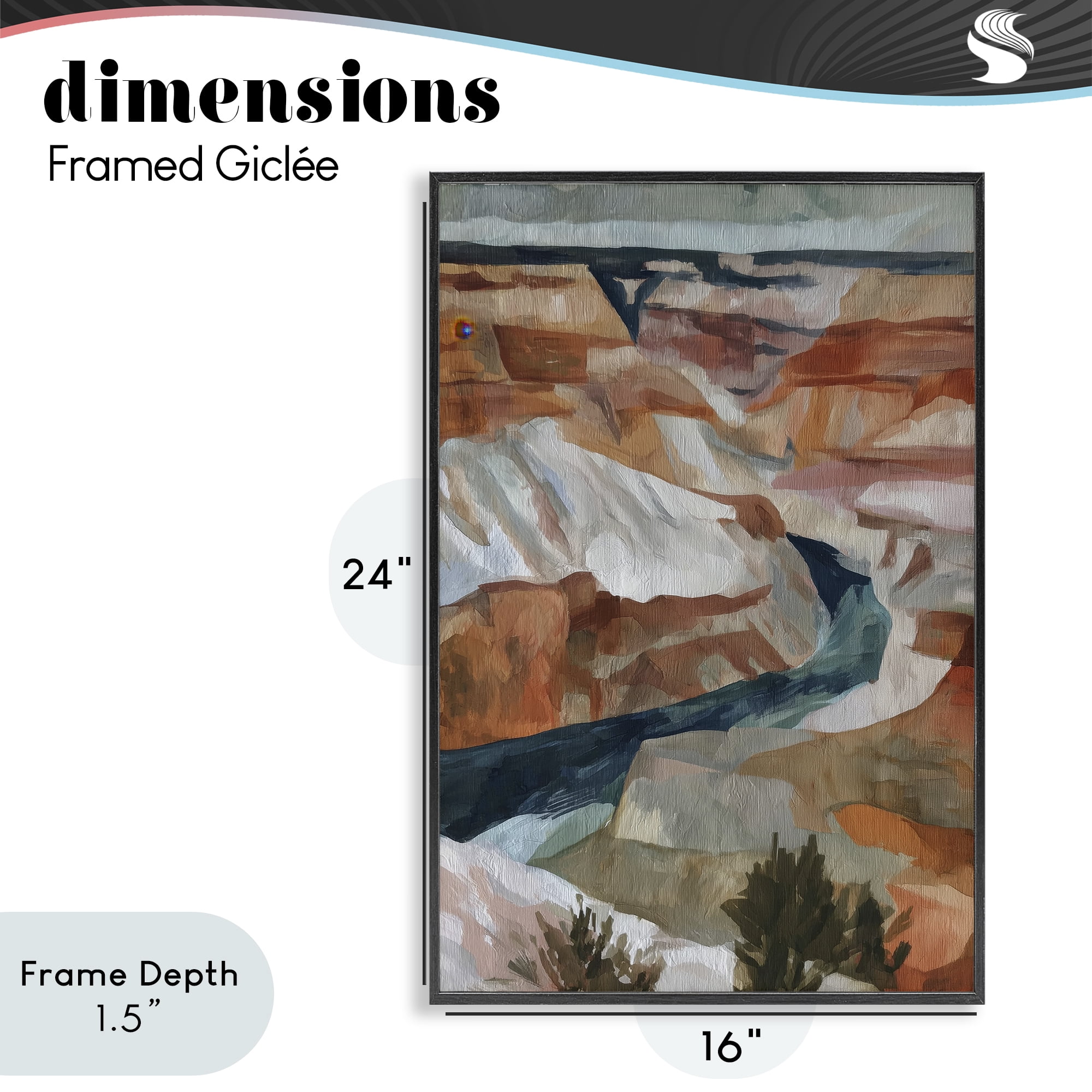 Stupell Industries Canyon Rim Textures Impression Black Framed Giclee Art, design by Chromatic Storm Studio
