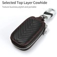 thumbnail image 2 of HSHDLDF Car Key Case, Genuine First Layer Cowhide Leather Smart Keychain Holder Bag with Metal Keychain & Zipper Leather Bag for Remote Key Fob-[Black], 2 of 7