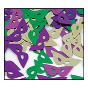 12 Pack Beistle Confetti Mardi Gras Masks Asst gold - green - purple (1 Oz per Pack)