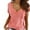 Pink, variant on V-Neck Solid Color Women Buttons Shirt With Pocket