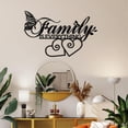 thumbnail image 4 of Black Wrought Iron Butterfly Wall Art with “Family Is Everything” Quote – Rustic & Modern Metal Wall Decor for Living Room, Bedroom, Dining Room, Kitchen – 16"x10", 4 of 6