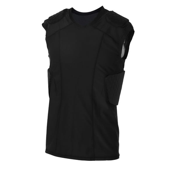 Youth Padded Compression Shirt, Baseball Chest Protector, Youth Padded Compression Vest, Youth Football Padded Shirt Chest Rib Protector Heart Guard for Paintball, Softball
