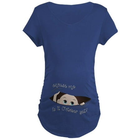 

CafePress - Funny Peeking Baby October Maternity Dark T Shirt - Maternity Dark T-Shirt