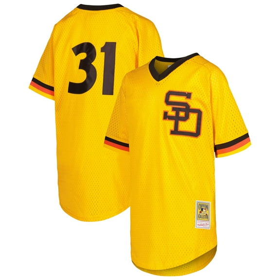 Youth Mitchell & Ness Dave Winfield Gold San Diego Padres Cooperstown Collection-Mesh Batting Practice Jersey