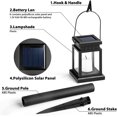 thumbnail image 4 of Linterna solar para colgar al aire libre, paquete de 8 luces solares con efecto de vela con estaca para jardín, patio, césped, patio, paraguas, tienda de campaña, árbol, patio, entrada, col JFHHH pequeña, 4 of 5
