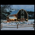 thumbnail image 3 of Northlight LED Fiber Optic Snowy Red Barn Christmas Canvas Wall Art 15.75" x 12", 3 of 4