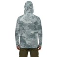 thumbnail image 2 of Bulopur Men's UPF 50+ Fishing Sun Hoodie Gray Fish Scale Camo Long Sleeve Quick Dry Shirt with Face Mask for Hiking Surfing Beach, 2 of 8