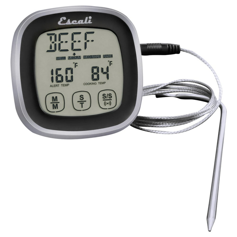 Escali DHR1B Digital Touch Screen Stainless Steel Probe Thermometer