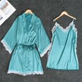 thumbnail image 2 of Jxximdong Pajamas for Women Set 2 Piece Garter Robe Set Lace Cotton Deep V Neck Underwear Green Loungewear M, 2 of 3