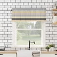 thumbnail image 4 of Curtain Valance for Windows Boho Rod Pocket Valance Window Treatments 1 Panel Bohemian Geometric Stripes Yellow Grey Short Curtains for Kitchen Windows Bathroom Bedroom 54 x 18 inch, 4 of 6