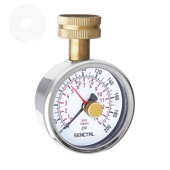 Manómetro de presión de agua SENCTRL 0-200 psi con esfera de 2,5 pulgadas