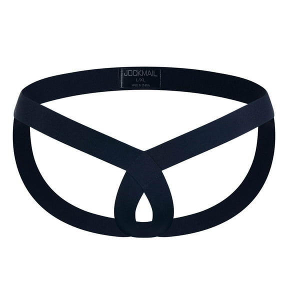 Lovskoo 2024 Men's G-String Thongs Underwear Stretch Casual Fashion Solid Buttock Lift Breathable Briefs Black L