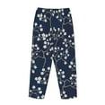 thumbnail image 5 of Xecao Cherry Blossoms on Navy Background Women's Straight Lounge Pajama Pants: The Epitome of Relaxed Sleepwear, 5 of 9