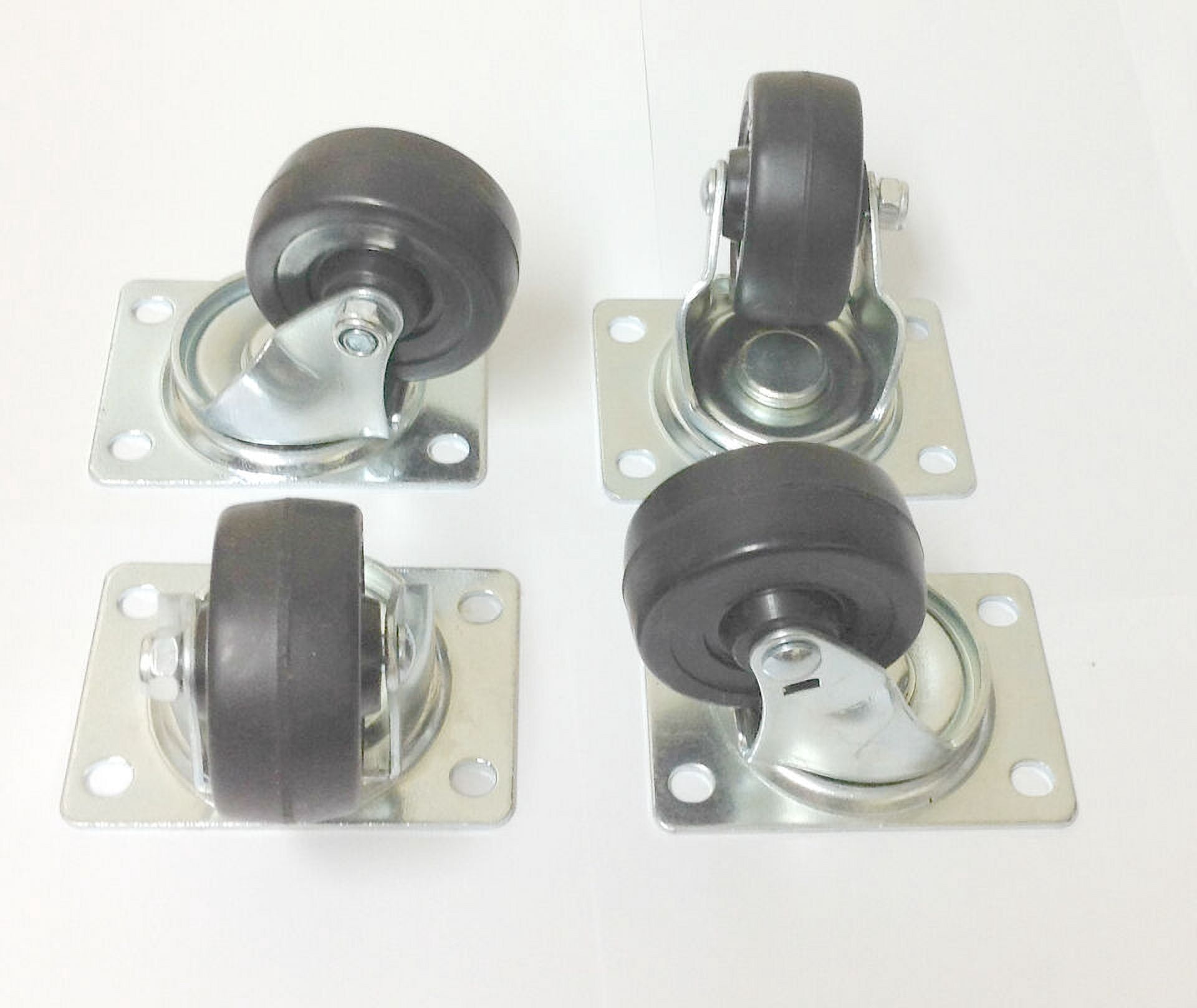 8 Pack Heavy Duty Mobility 2.5 inch Rubber Wheel Ball Bearing Swivel Plate Caster Wheels
