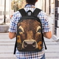 thumbnail image 5 of Uemuo Sunflower Butterfly Cow Printed Durable 17-inch Student Backpack - Lightweight, Waterproof, Adjustable Straps, Ideal for School, Work, Travel, 5 of 5