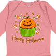 thumbnail image 4 of Inktastic Happy Halloween- cute pumpkin cupcake Boys or Girls Long Sleeve Baby Bodysuit, 4 of 5