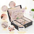 thumbnail image 3 of Jewelry Box Organizer for Women, Earring Organizer Multi-layer Large Jewelry Storage Boxes PU Leather Jewelry Display Case, 3 of 5