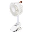 thumbnail image 4 of Ventilador con clip Ajuste de 360 grados Clip en carga USB 3 modos de velocidad Flujo de aire fuerte Abrazadera resistente Ventilador de escritorio pequeño Blanco, 4 of 5