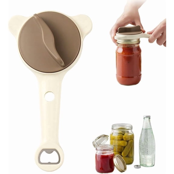 4-in-1 Adjustable Jar Opener, 2026 New Stainless Steel Lid Remover for Seniors & Arthritis Sufferers, Multi Kitchen Can Bottle Opener.(1pcs)
