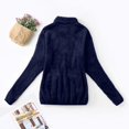 thumbnail image 4 of Womens Full Zip Up Sherpa Lapel Fuzzy Fleece Jacket Oversized Fluffy Coat, 4 of 4