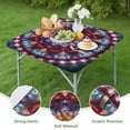 thumbnail image 4 of Colorful Tie Dye Mandala Pattern Square Fitted Tablecloth with Elastic Edge,Square Table Cover,Washable Elastic Table Cover for Home Kitchen Party Decor 34"x34", 4 of 6