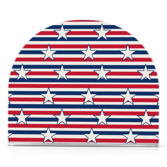 Ryvnso with Stars Stripes Pattern Acrylic Napkin Holder for Table Paper Kitchen Cocktail Tissue Dispenser