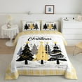 thumbnail image 2 of jejeloiu Christmas Tree Bedding Comforter Set,Marry Xmas Twin Comforter Sets,Yellow Geometric Plaid Bedding Set For Girl Boy,Ultra Soft Room Decoration Reversible,2 Pieces, 2 of 8