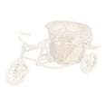 thumbnail image 1 of Artificial Flower Basket Bike Shaped Flower Stand Desktop Storage Basket White, 1 of 8