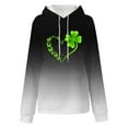 thumbnail image 3 of Plus Size Long Sleeve Hoodies for Women Fashion St. Patrick's Day Printed Pullover Drawstring Sweatshirts with Pockets(Black,M), 3 of 4