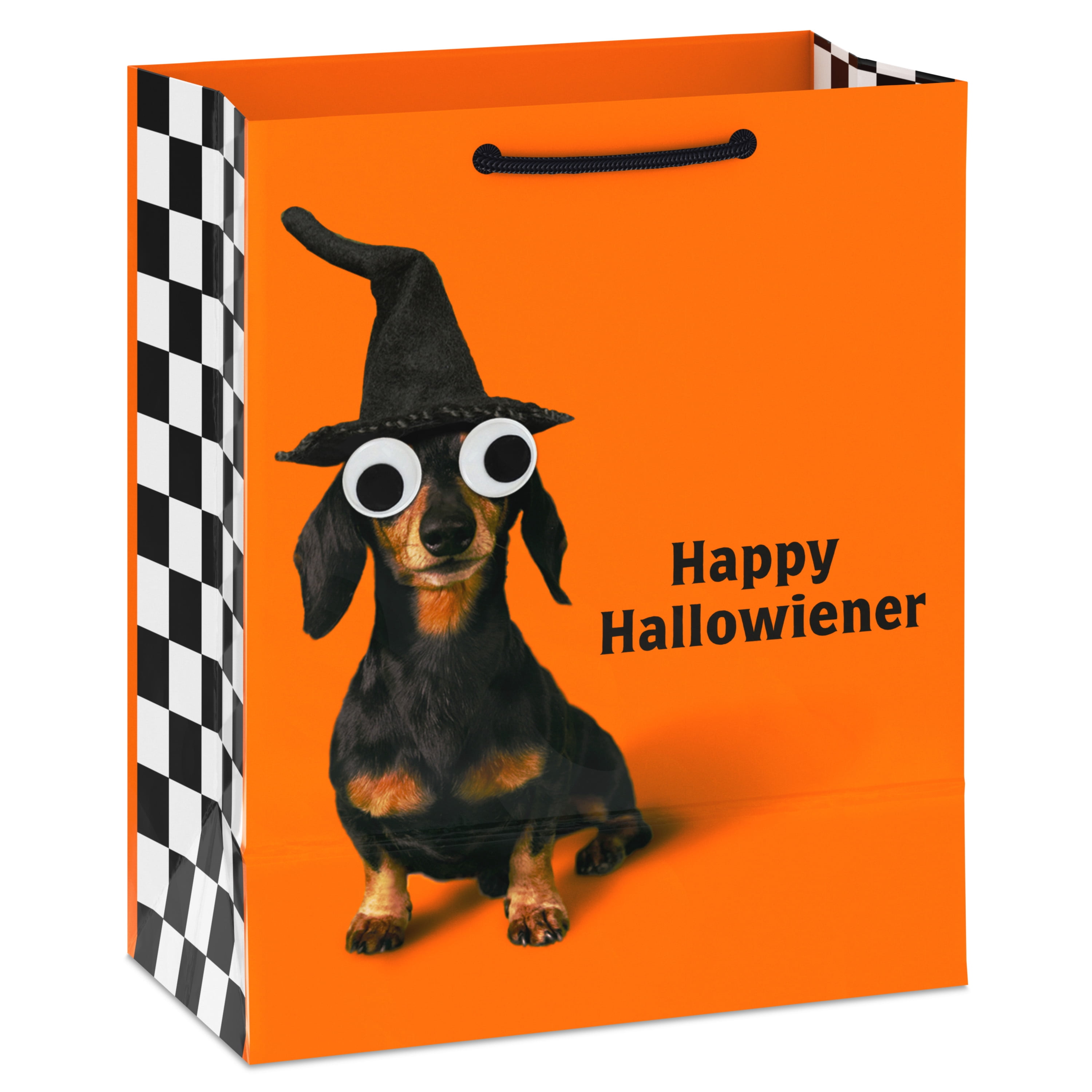 Hallmark Medium Halloween Gift Bag With Tag (Happy Hallowiener), 1 Count