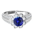thumbnail image 2 of Mauli Jewels Engagement Rings for Women 1.25 Carat Halo Tanzanite And Diamond Engagement Ring 4 prong 14k White Gold, 2 of 7