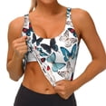 thumbnail image 2 of Sikiie Butterfly Print Strappy Sports Bra for Women Padded Push Up Sports Bra Athletic Running Sports Bra Workout Bra Yoga Bra, 2 of 5