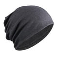 thumbnail image 2 of Slouchy Beanie Stretch Hat Soft Baggy Unisex Loose Hat Chemo Hat Sleep Dark Gray, 2 of 6
