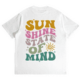 thumbnail image 2 of Sunshine State Of Mind Print T Shirts Summer Graphic Tees Popular Trendy Summer Sunshine Preppy Pattern Tops White,L, 2 of 6