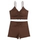 thumbnail image 1 of Traje de baño vintage de dos piezas para mujer, bikini retro con cuello halter fruncido y cintura alta con parte inferior, trajes de baño para mujer, 1 of 5