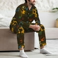 thumbnail image 7 of Lsque Monochrome Excavators Pattern Long Sleeve Pajama Set for Men - Soft 2-Piece Sleepwear and Loungewear Set with Pockets, Comfy Nightwear-Large, 7 of 7