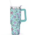 thumbnail image 2 of 40oz Cute Spiral Seashell Stainless Steel Flip Straw Tumbler Spill Proof Travel Cup Double Wall Vacuum Insulated Coffee Mug with Top Handle, 2 of 6