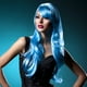 Perruque Synthétique de Style Fantasy Carmen Blush - Bleu Froid – image 1 sur 1