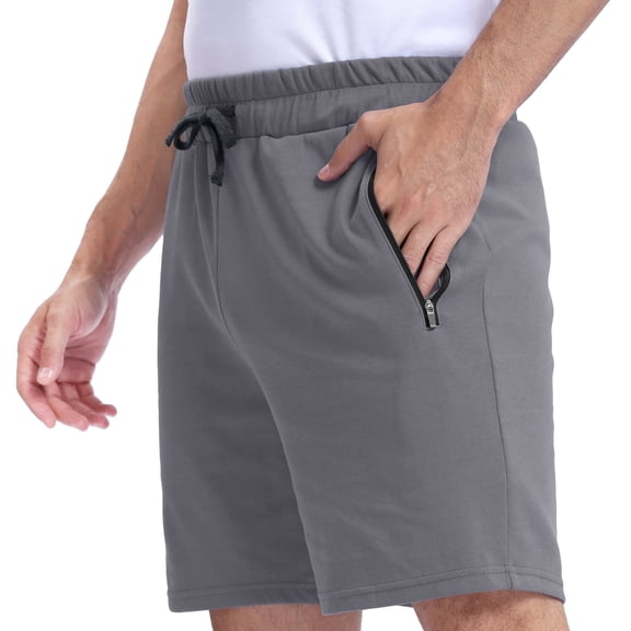 Pepypepy 100% Cotton Men’s Shorts with Zipper Pockets – Soft Lightweight Athletic, Size: S-XXL