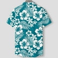 thumbnail image 5 of ALLLIST Men Shirts Hawaiian Short Sleeve Collared Button Down Shirts Blue Casual Clothing for Men, 5 of 5