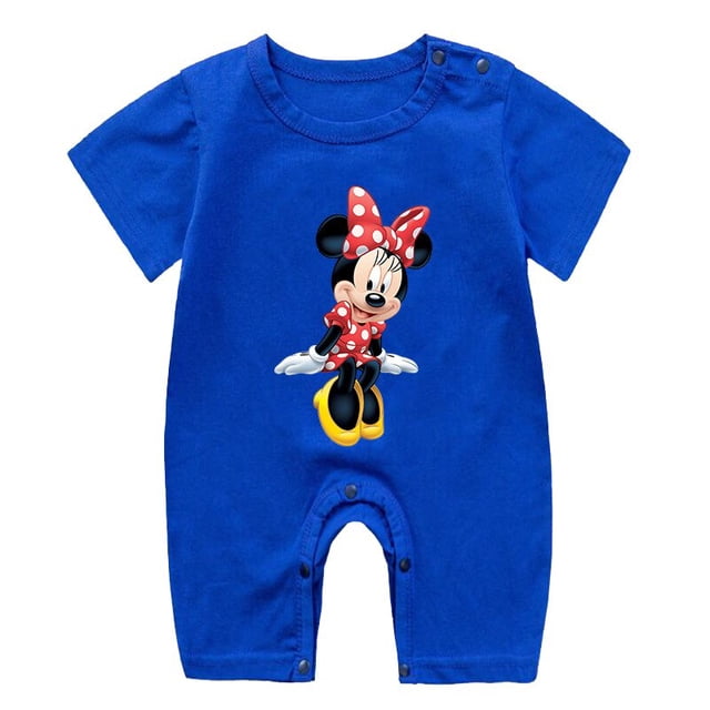 Mono de algodón para bebé recién nacido, peleles de manga corta para niña, ropa de dibujos animados de Mickey Mouse y Minnie, Tops de verano, trajes para niños pequeños 3M Gao Jinjia LED
