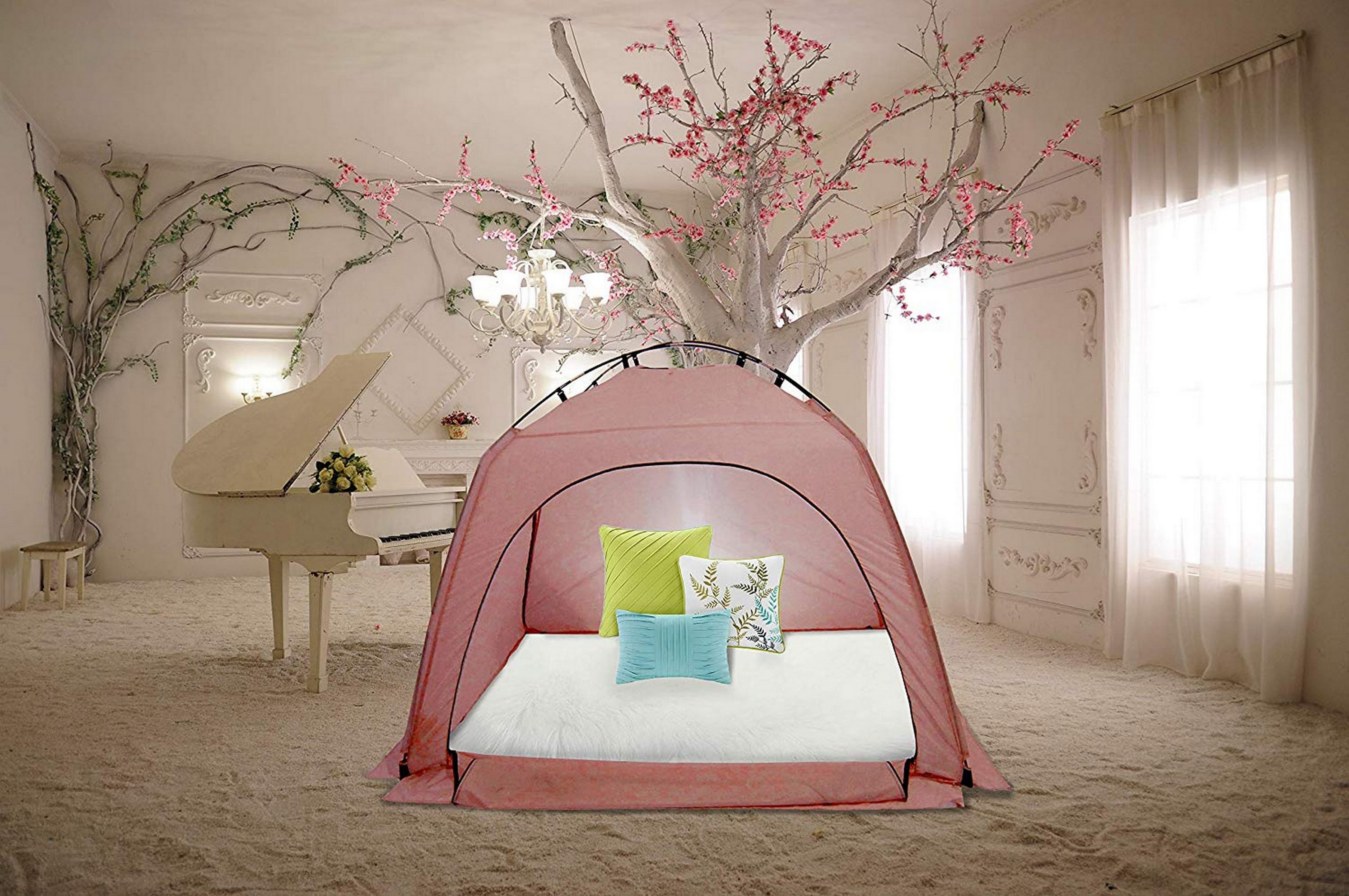 Pink Bed Tent Play Indoor Tent Miyaya Privacy Play Tent Warm Tent on Bed and Cozy Sleep BedTent